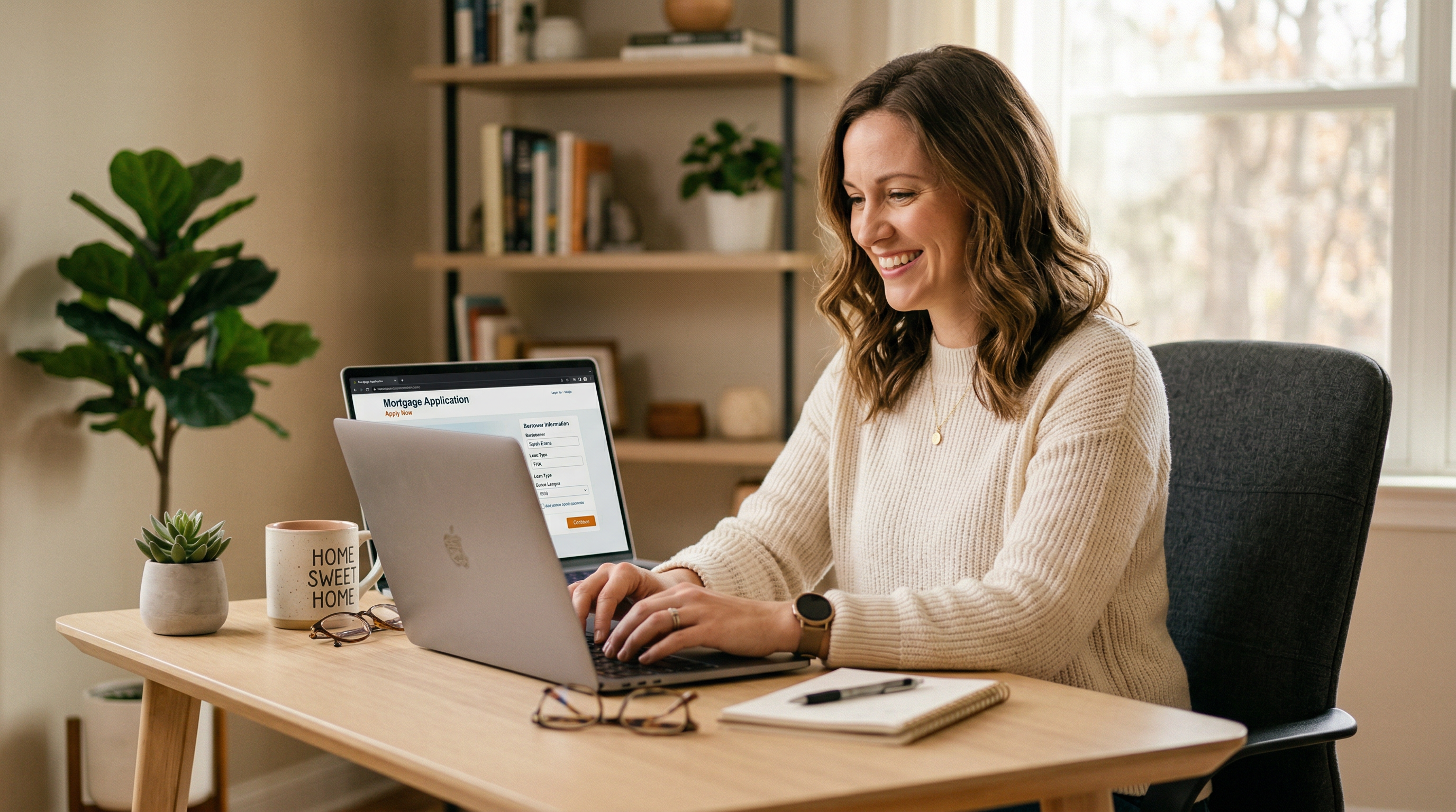 Person applying for a mortgage online